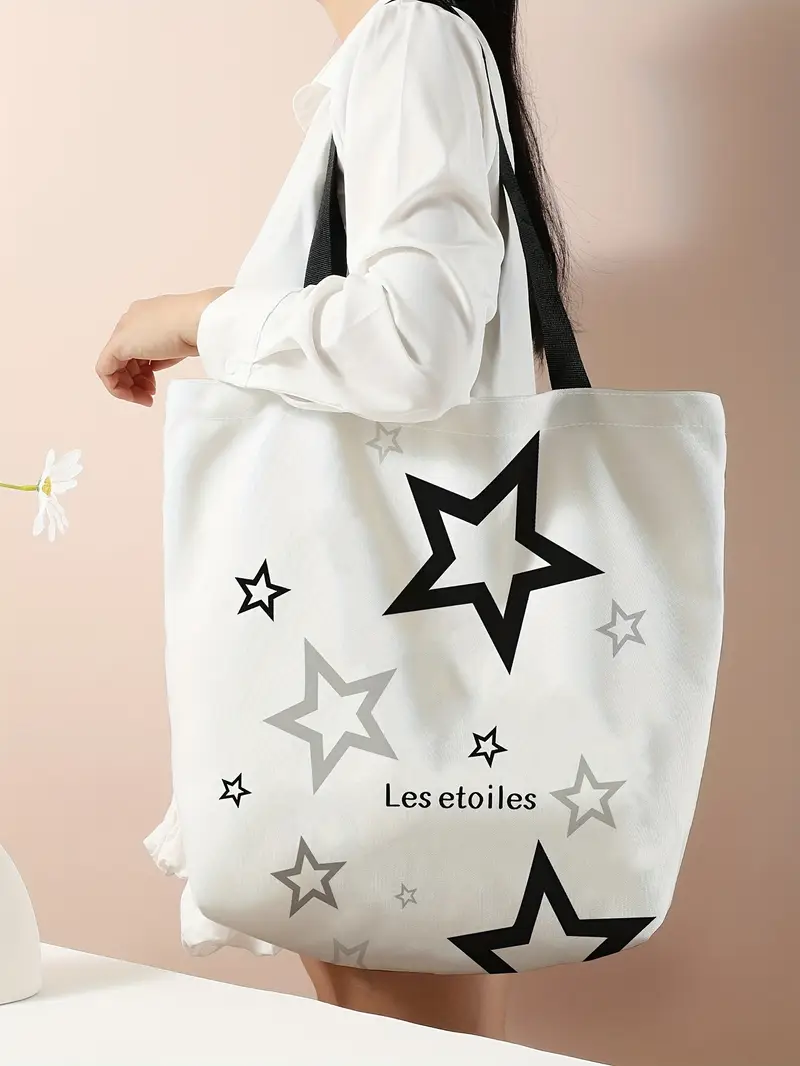 graphic handbag multifunctional reusable shopping bag portable travel shoulder bag details 1