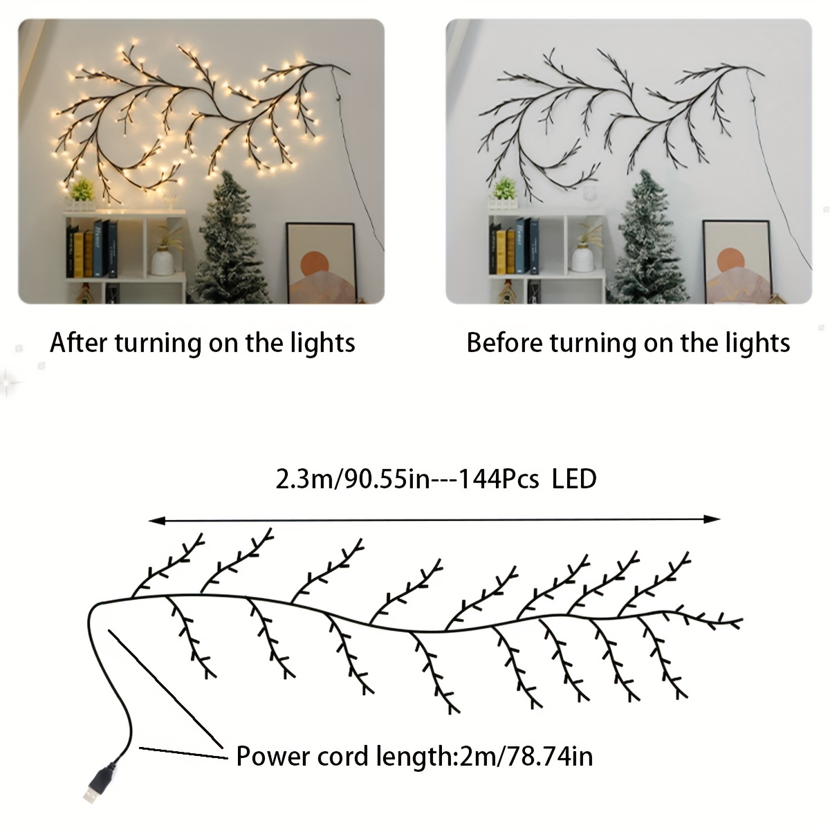 Christmas Decoration Light Tree Branch Light Birch Tree Light Rattan Tree LED Light Night Light