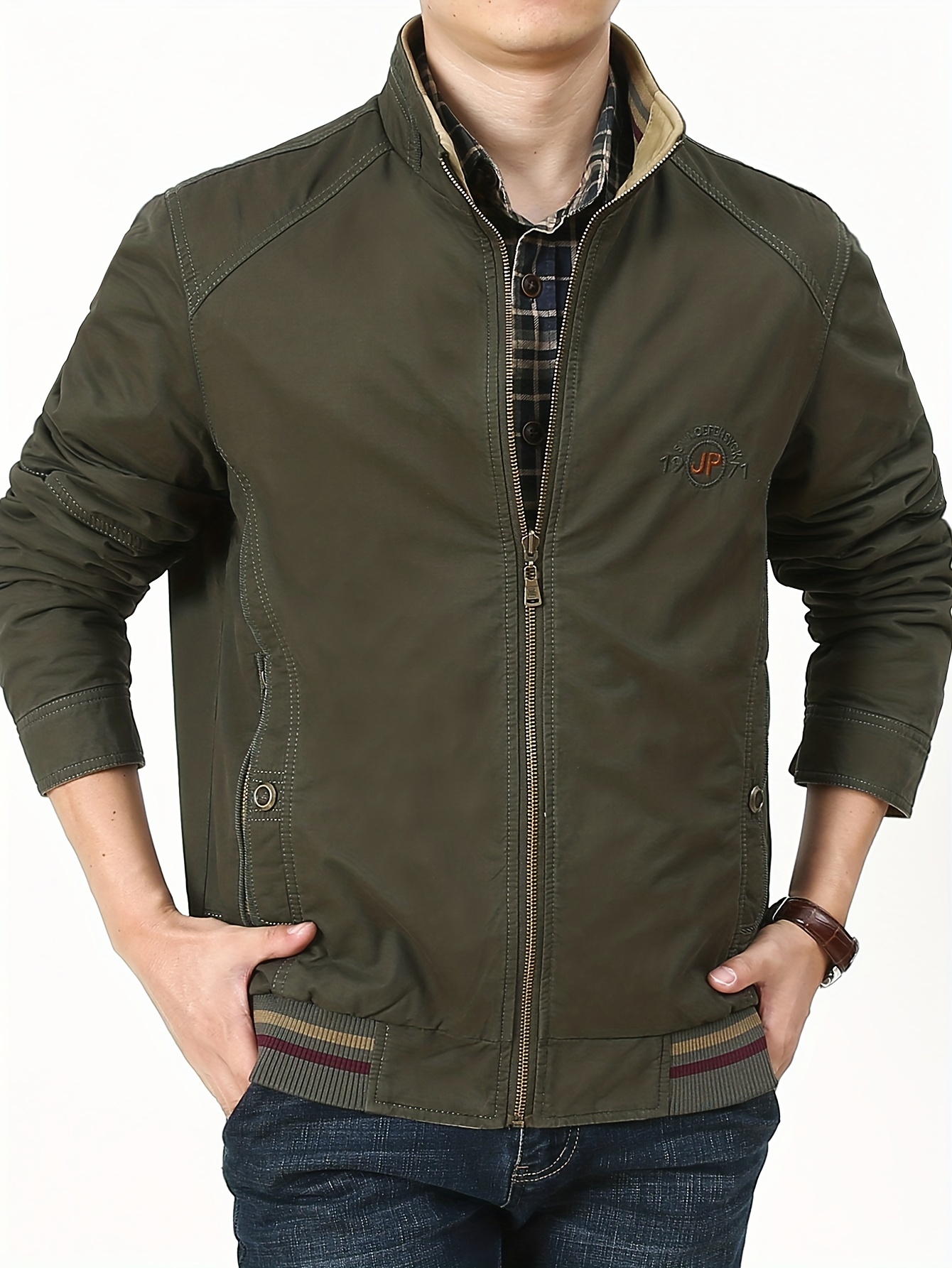 Men's Cotton Warm Reversible Jacket For Fall Winter Business, Father's Gift  - Temu