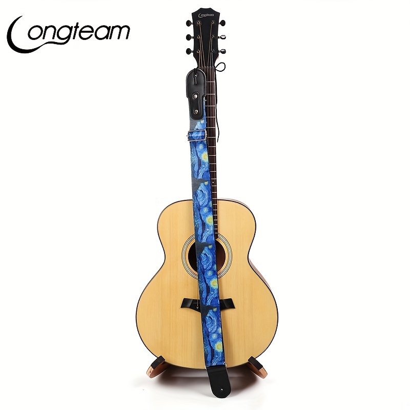 Creative Van Gogh Folk Wooden Guitar Oblique - Temu