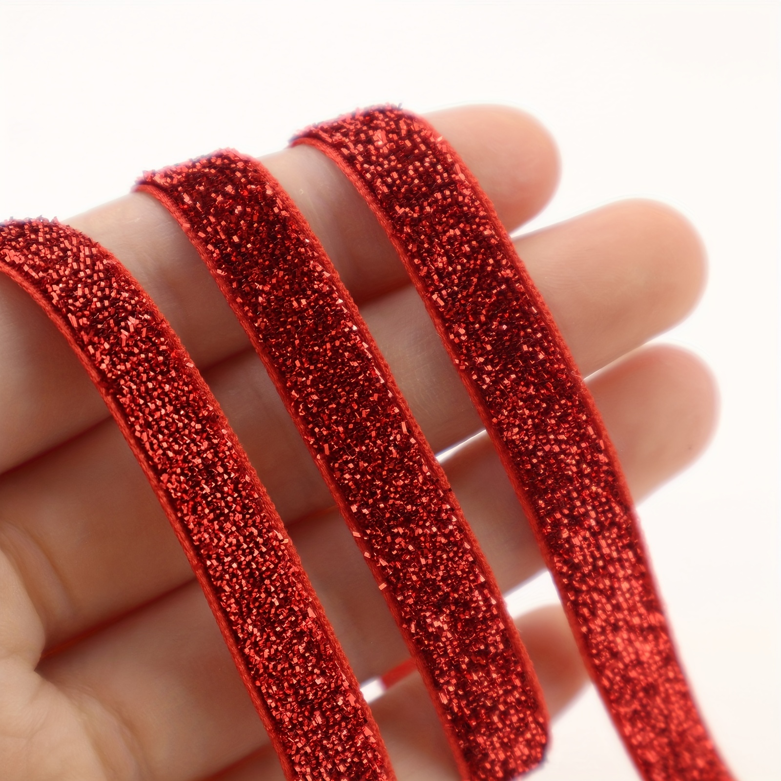 New Trend Product Colorful Metallic Glitter Velvet Ribbons for