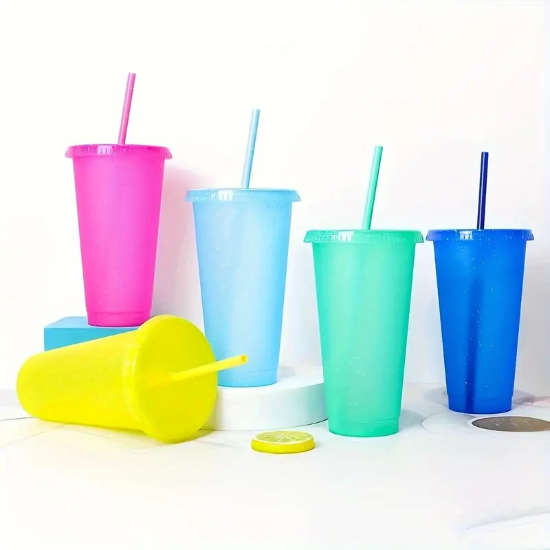 Pastel Color Mix - Pack of 12, 16 oz Acrylic Tumblers with Straws