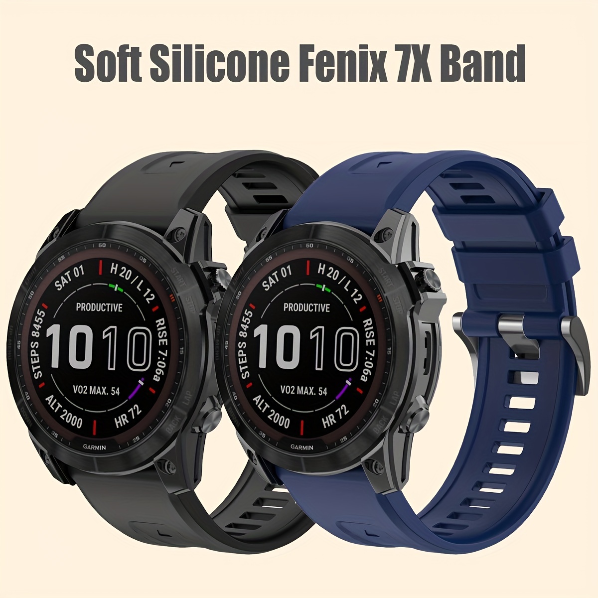 Correa de repuesto para Garmin Fenix 5X / Fenix 6X, correa de repuesto de  silicona suave para reloj inteligente Garmin Fenix 5X/Fenix 5X Plus/Fenix