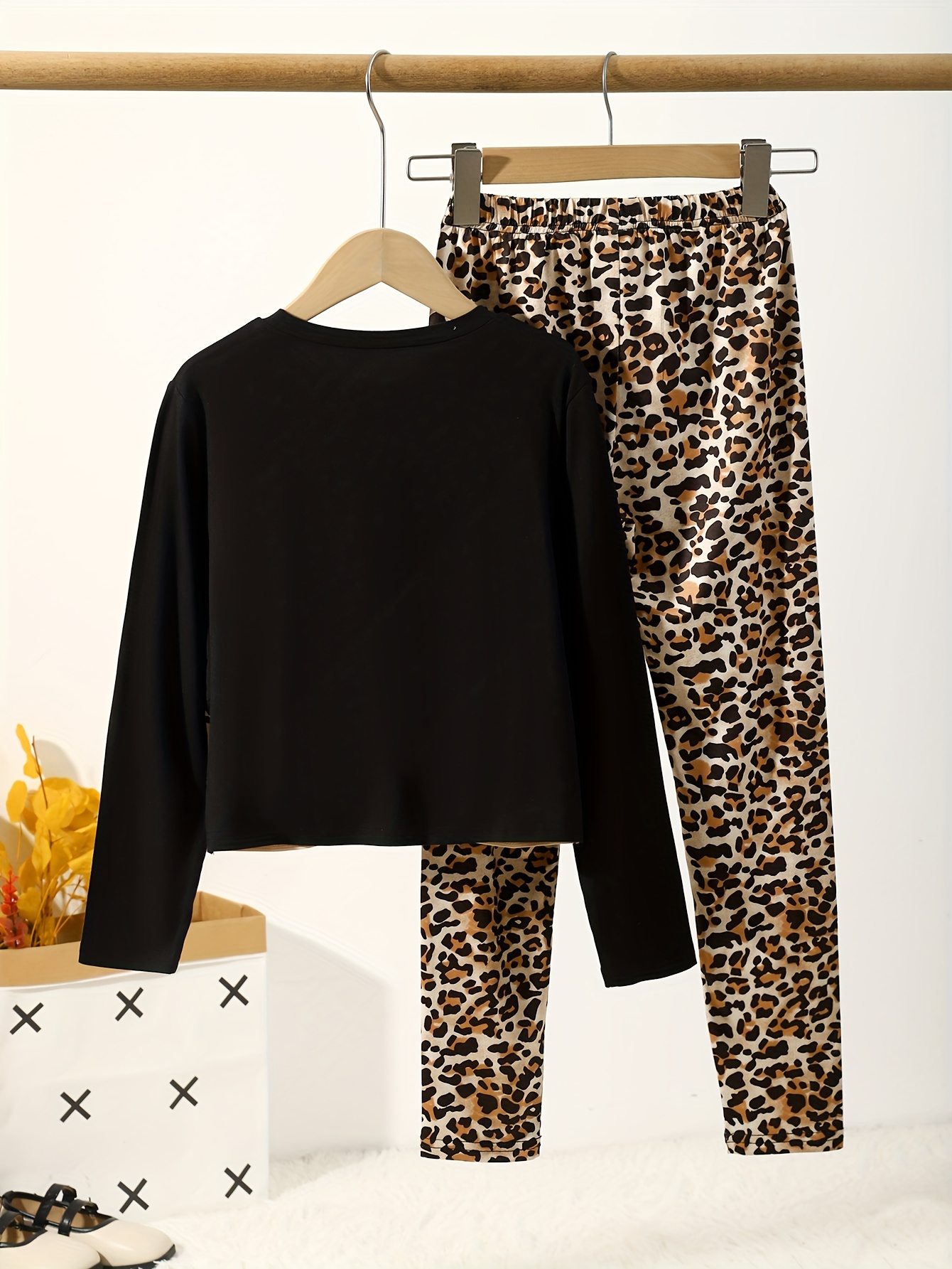 SHEIN Teen Girls Leopard Print Leggings