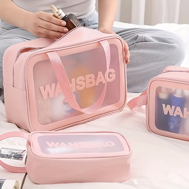 Portable Makeup Bag, Cosmetic Storage Bag With Zipper And Handle,  Waterproof Toiletry Bag For Travel - Temu United Arab Emirates