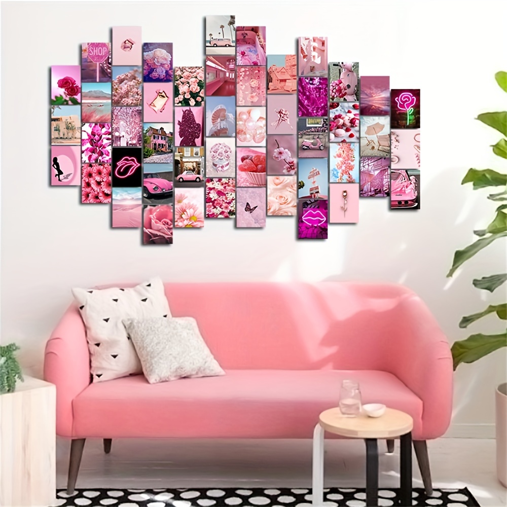 Kawaii Room Decor Aesthetic, 50pcs Kawaii Wall Decor for Anime Room Decor,  Pink Kawaii Stuff, Kawaii Decor for Anime Bedroom Decor for Teen Girls