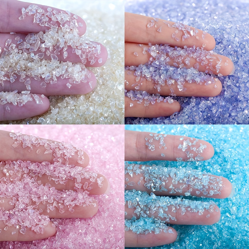 10/50/100g/Pack Irregular Glass Crushed Crackle Stone Chips for DIY Resin Crafts Nail Art Decoration Filler Jewelry Making Supplies