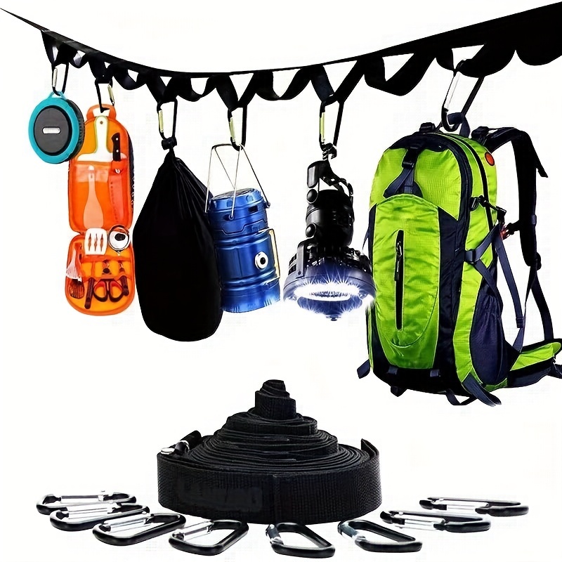 Campsite Storage Strap with 19 PCS Buckles Hanging Your Camping Gear  Essentials from a Tree Camping Rope for Outdoor Tent Accessories, Camping