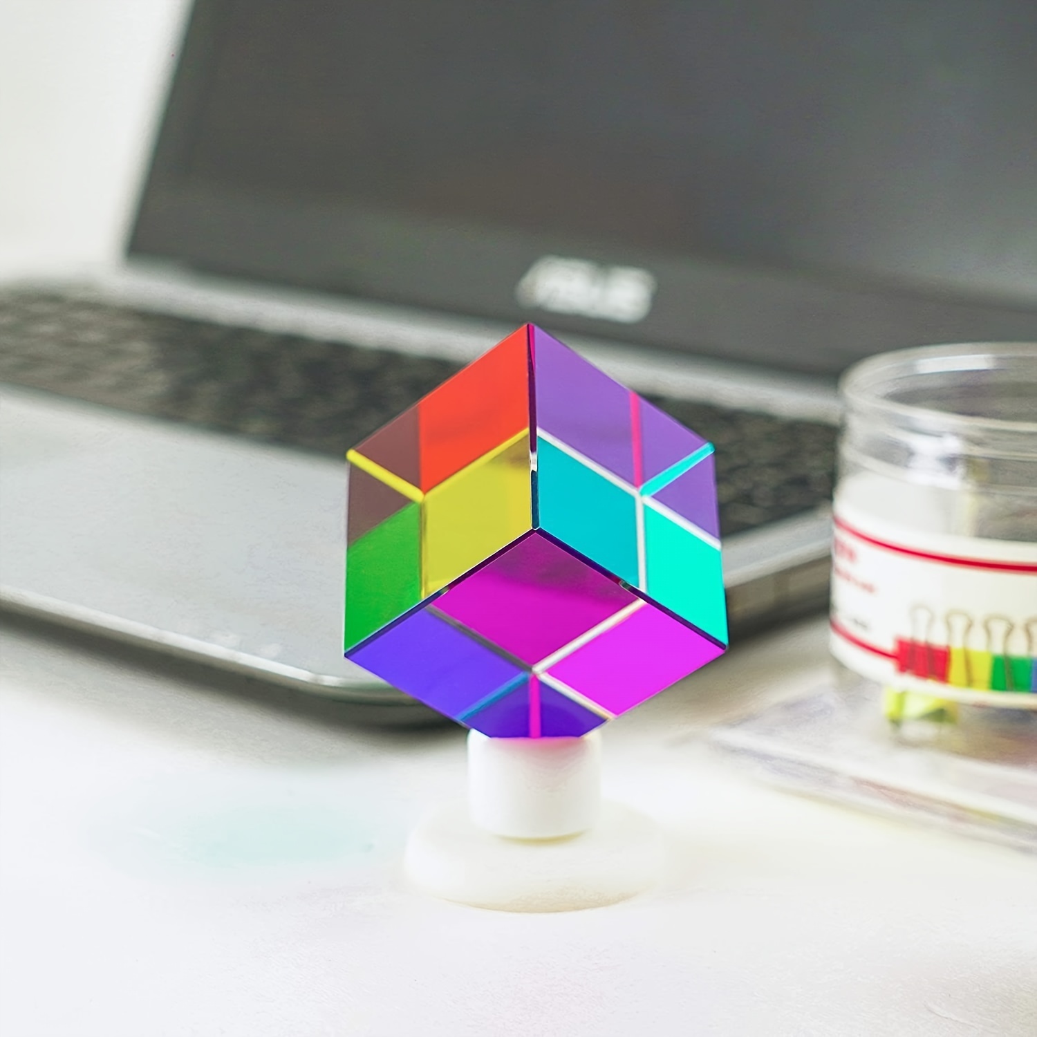 Mini K9 Cristal Verre Prisme Cubes Arc-en-ciel Couleur Soleil Catcher  Physique Enseignement Art Décor