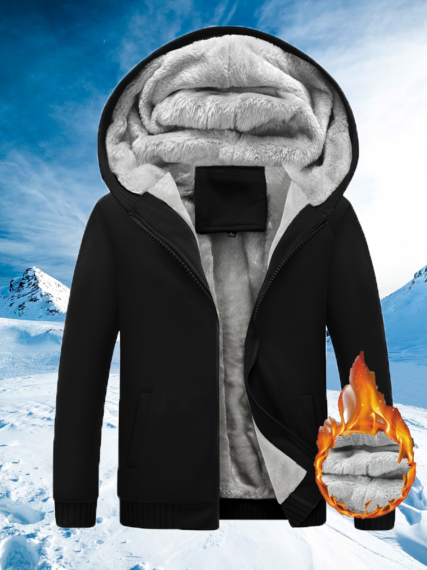 winter warm casual sweatshirt jacket thickened fleece zipper up jacket for outdoor sports womens clothing