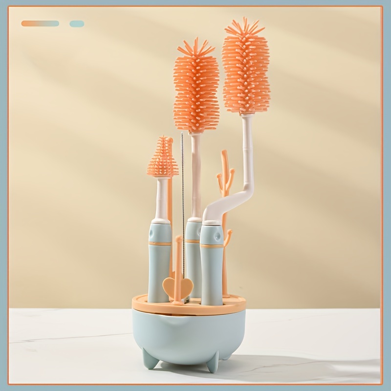 1 Jeu De Brosse De Nettoyage De Biberon 3 En 1 En Silicone, Brosse  Multifonctionnelle Pour Biberon De Lait Avec Nettoyeur De Paille Et Éponge,  Adaptée Aux Biberons, Tasses, Tétines Et Pailles