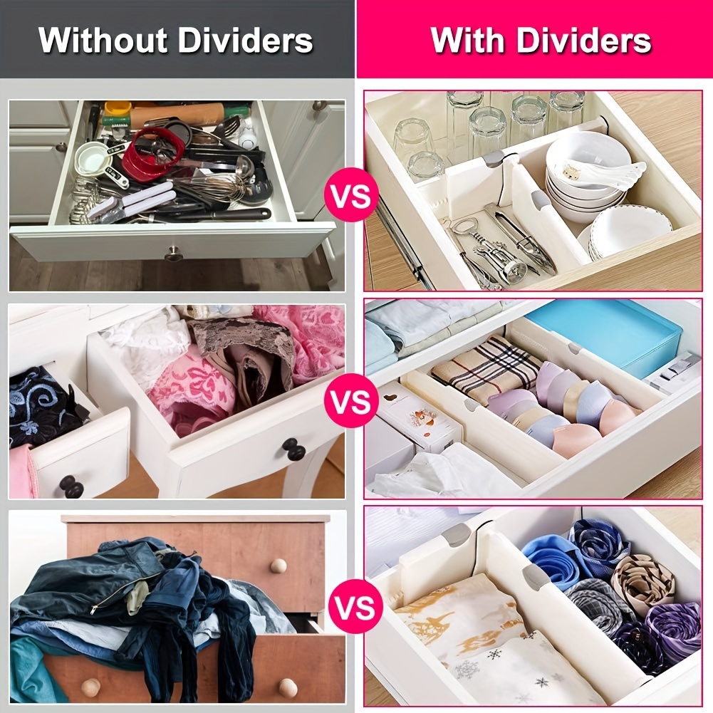 Adjustable Drawer Partition Divider for Storage Organization