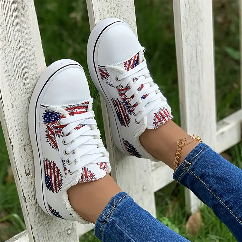 Zapatos de lona con estampado de * para mujer, zapatillas bajas con cordones con diseño de * zapatos * casuales para * de la In