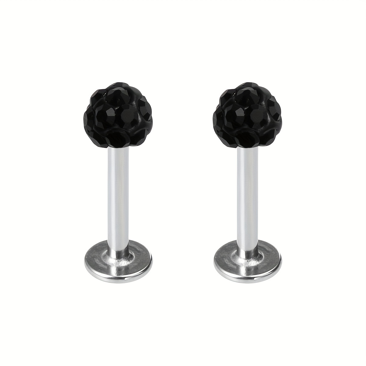  2Pcs Cartilage Earring 16g Black Surgical Steel