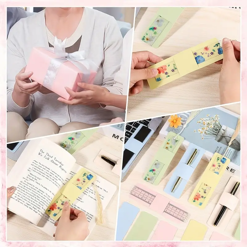 5 Colors Bookmark Holder Set Diy Elegant Display Card - Temu