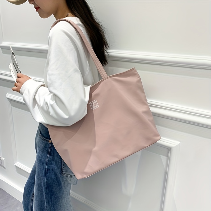 Minimalist Tote Shoulder Bag Letter Print Solid Bag For Work