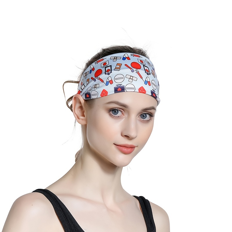 Medical Print Sports Hair Bands Sweat Absorption Fitness Running Yoga  Stretchy Headbands - Sports & Outdoors - Temu