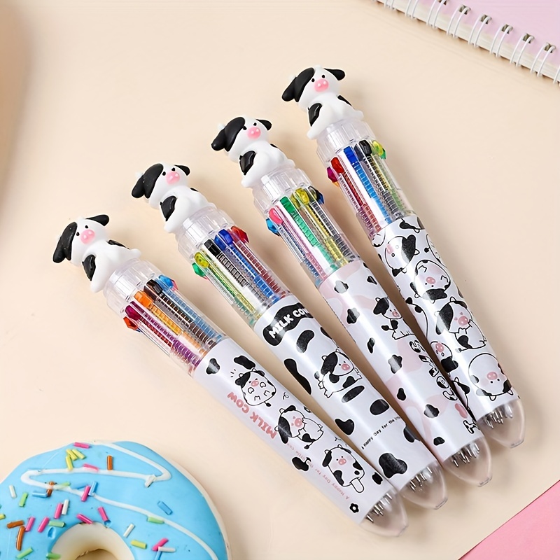 Cute Cow Notebook 4pcs Cute Cow Ten Color Ballpoint Pen 1pc Notes