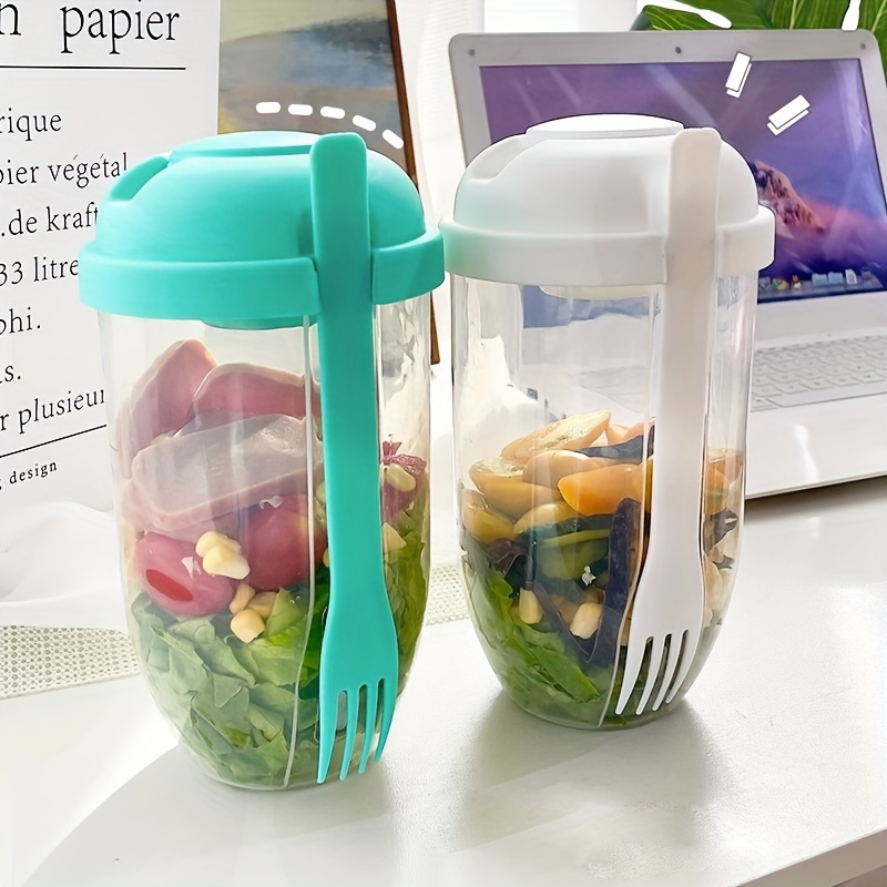 Salad Cup, Salad Meal Shaker Cup, Plastic Healthy Salad Container Wih Fork,  Salad Dressing Holder, Salad Cup For Picnic Lunch Breakfast, Salad Cup With  Lid, Portable Salad Cup For Outdoor - Temu