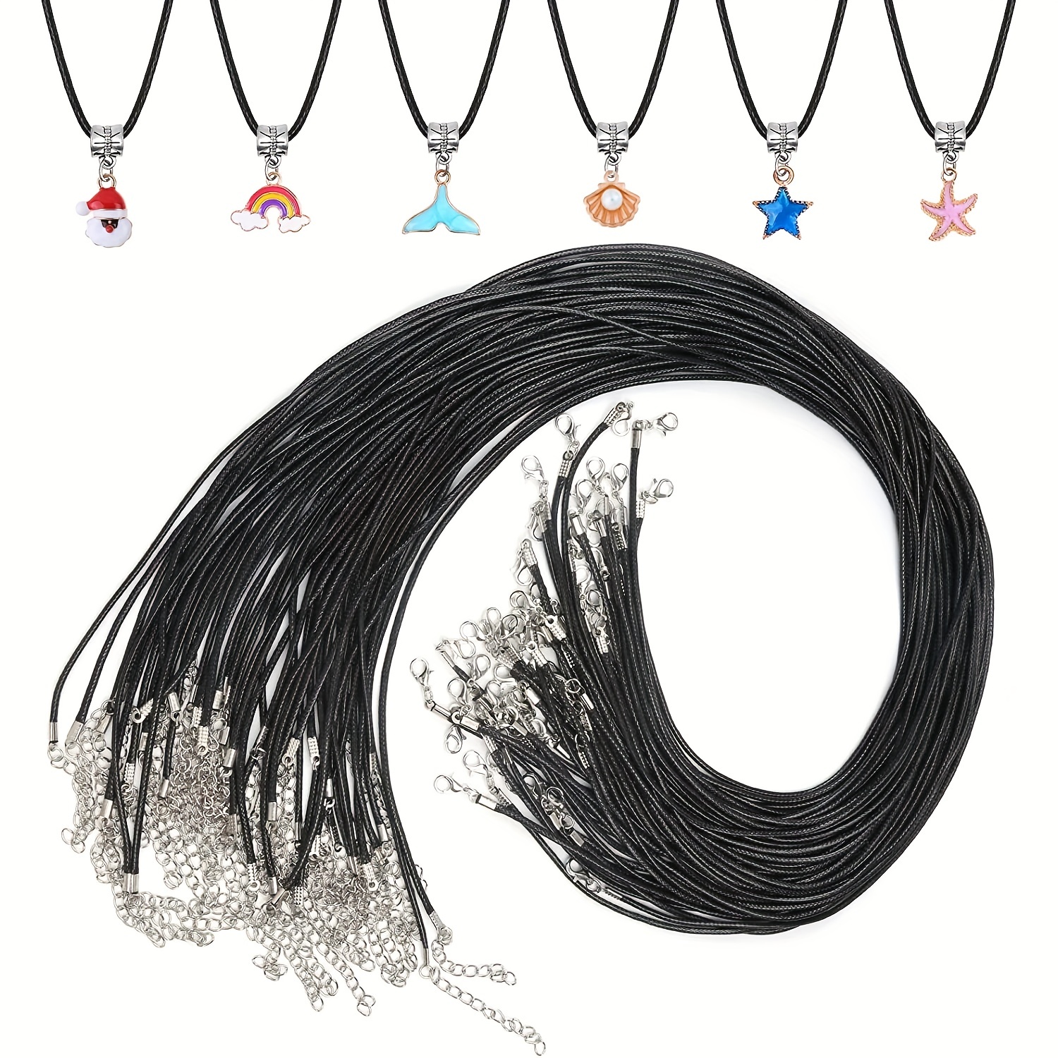 Waxed Cord Necklaces With Empty Stone Holder Necklace Cord - Temu