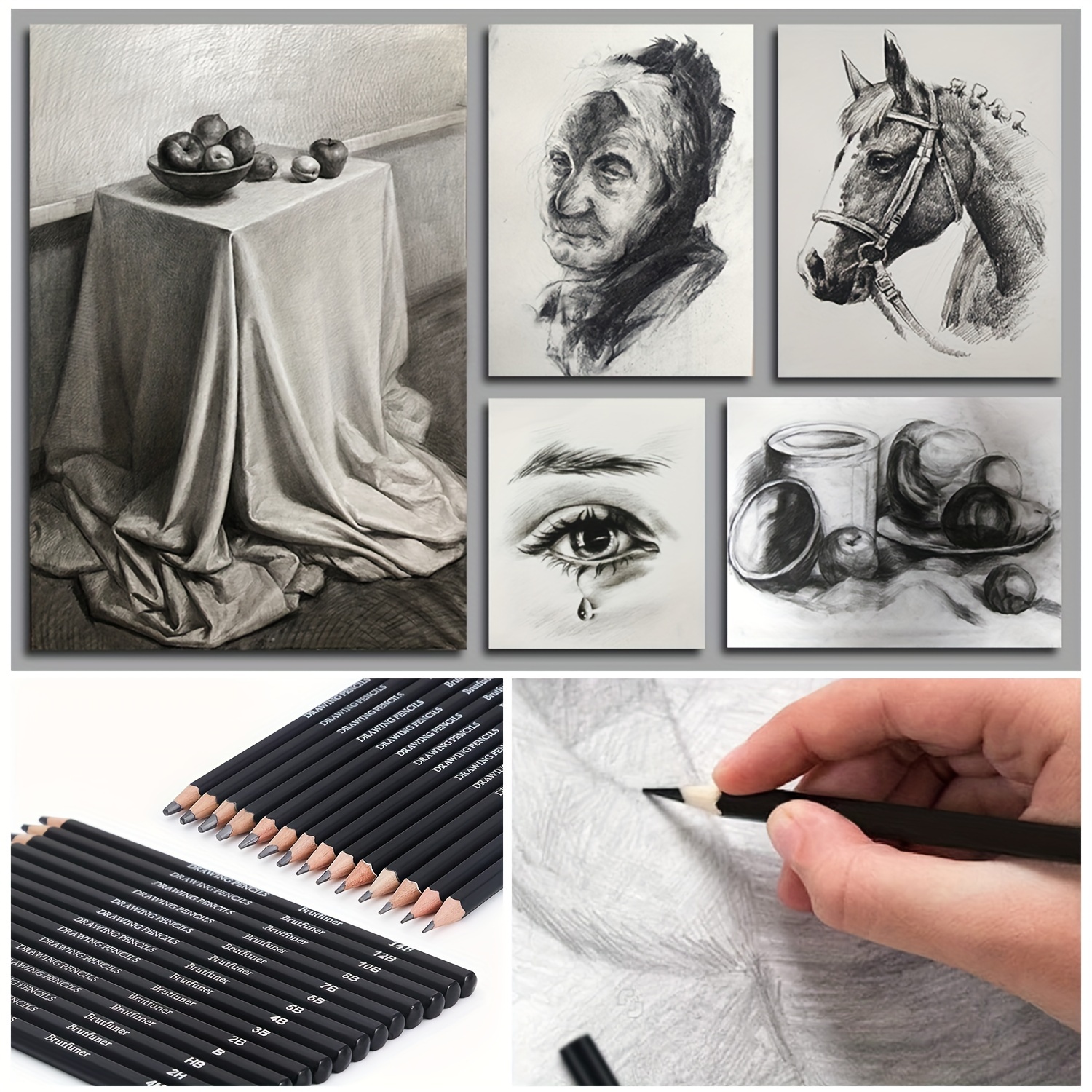 Drawing Pencils Art Kit, Drawing Pens Professional Art Graphite Charcoal  Paint Drawing Tools For Artists Students Teachers Beginners