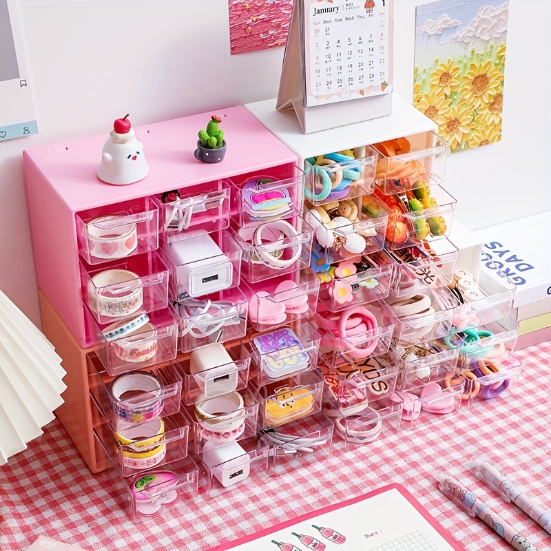 Mini Press Desktop Storage Box Washi Tapes Organizer Sticker Holder Kawaii  Stationery for Girls Office Supplies Desk Accessory