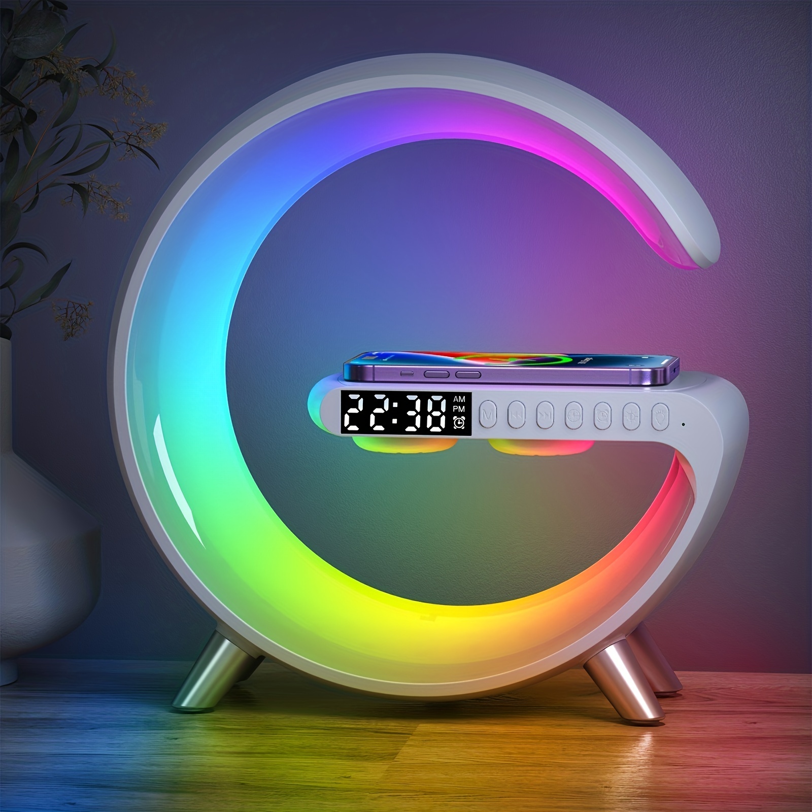 Lámpara de escritorio, lámpara LED con cargador inalámbrico, puerto de  cargador USB, control táctil, 3 modos de color, 5 niveles de brillo,  lámpara de
