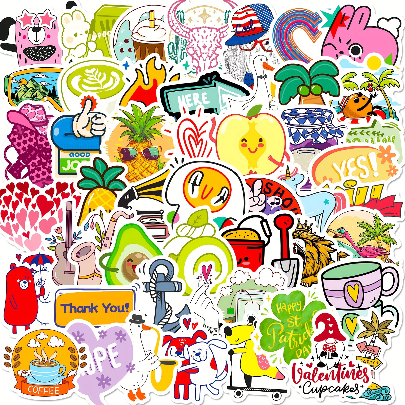 Dropship 50 Pieces Of Graffiti Creative Personality Trend DIY Stickers  Waterproof Suitcase Skateboard Computer Tablet Cartoon Decoration Stickers  Gift For Birthday Girlfriend to Sell Online at a Lower Price