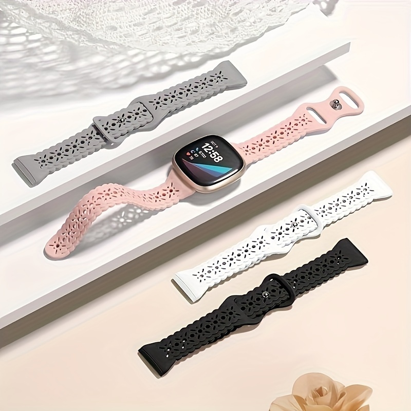 Correas compatibles con Fitbit Sense/Versa 3, correa deportiva de TPU  suave, correa de repuesto para reloj inteligente Versa 3 Sense para mujeres  y hombres, paquete de 4 pequeñas, negro Módena azul g