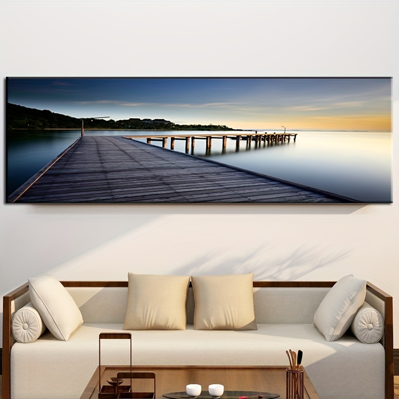 1pc Bridge Side Scenery Hd Canvas Painting Art Posters - Temu