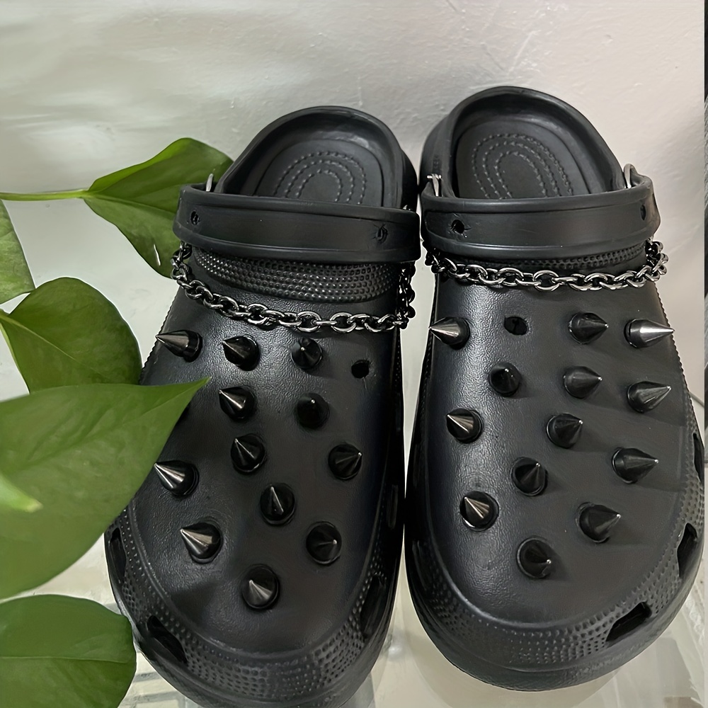  hanaiette Punk Shoe Charms Gun-black Metal Spikes for Clogs  Sandals DIY Rivets Goth Shoes Decorations Accessories : Clothing, Shoes &  Jewelry