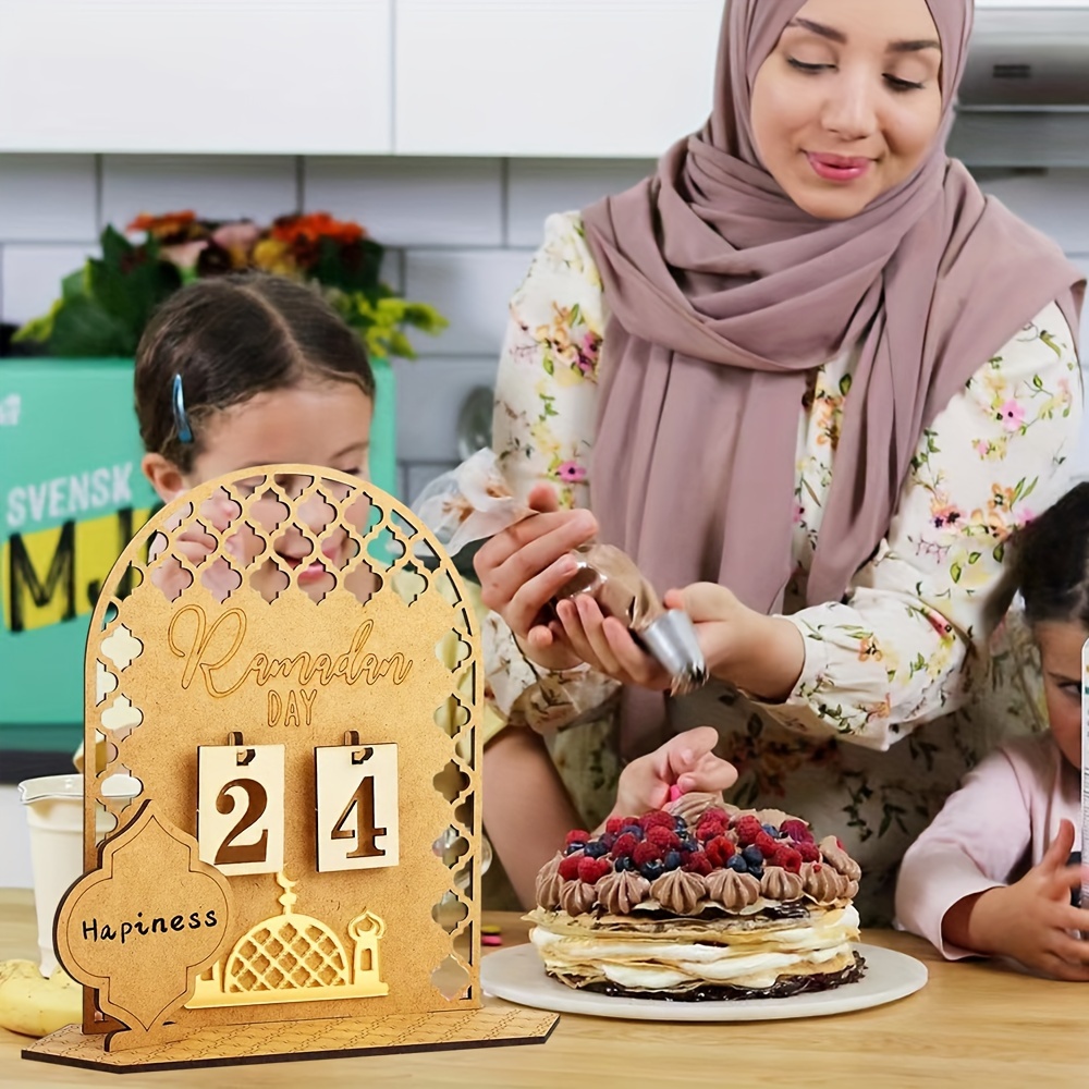 Calendario per il conto alla rovescia del Ramadan in legno Decorazioni per  la tavola Ramadan Decorazioni Ramadan per forniture per feste domestiche