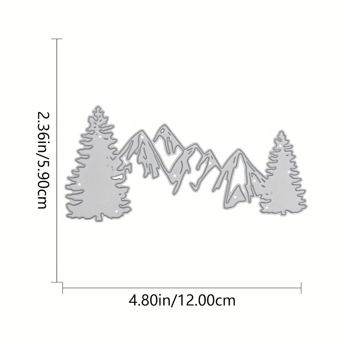 松の木と山の背景金属切断ステンシル Diy スクラップブッキング装飾