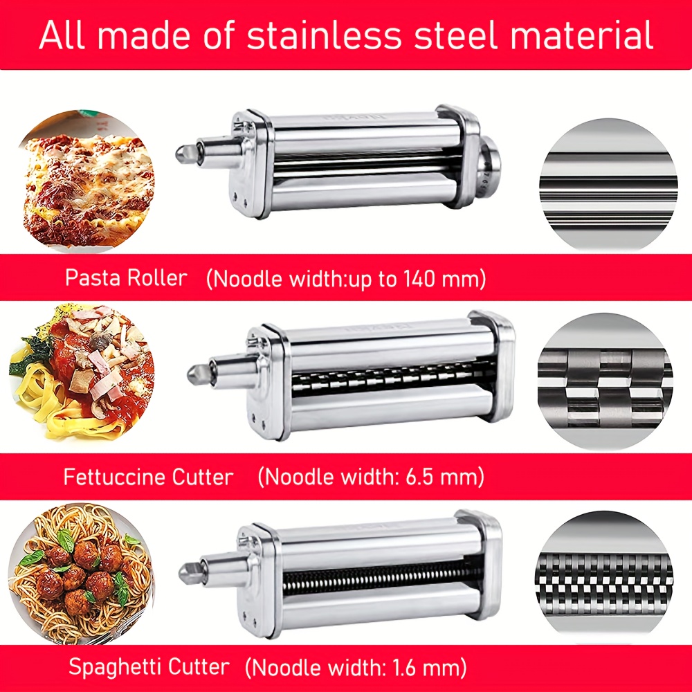 Stainless Steel Pasta Maker Attachments For All Kitchenaid Stand Mixer,  Pasta Sheet Roller, Spaghetti Cutter, Fettuccine Cutter Are Sold Separately  - Temu