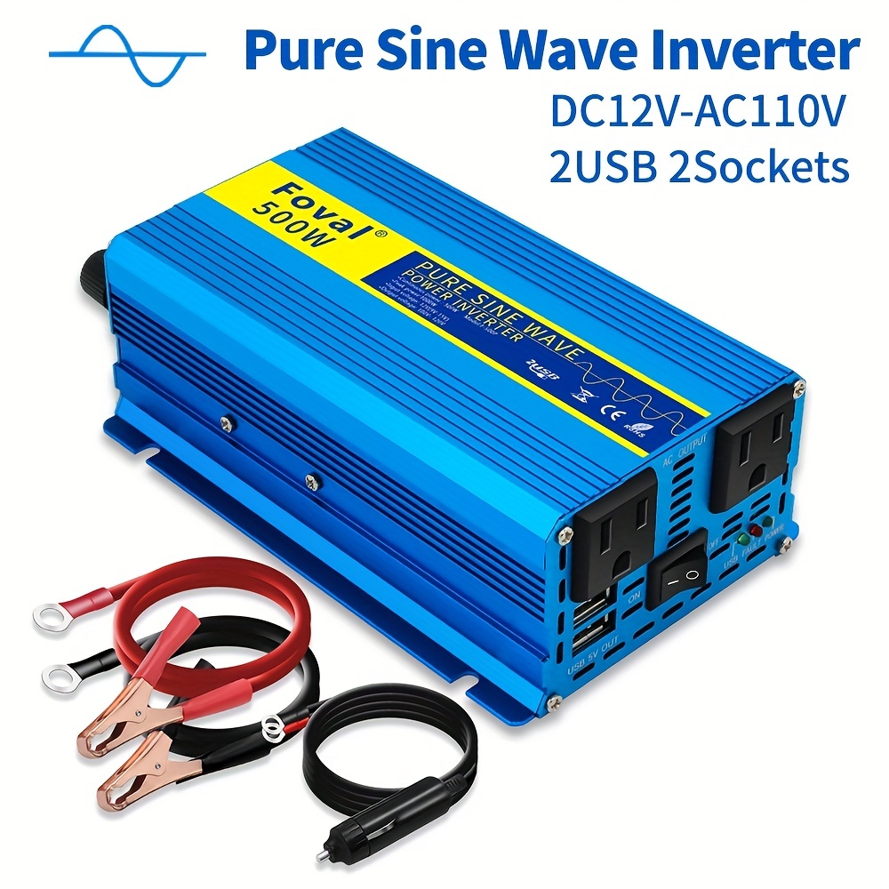 2000W Pure Sine Wave Inverter 12v 220v Converter 2 USB Univer