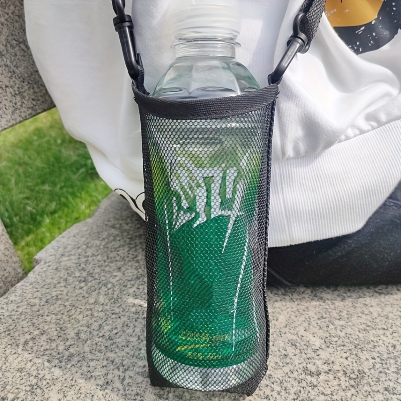 Water Bottle Holder Mesh Bottle Sling with Adjustable Shoulder