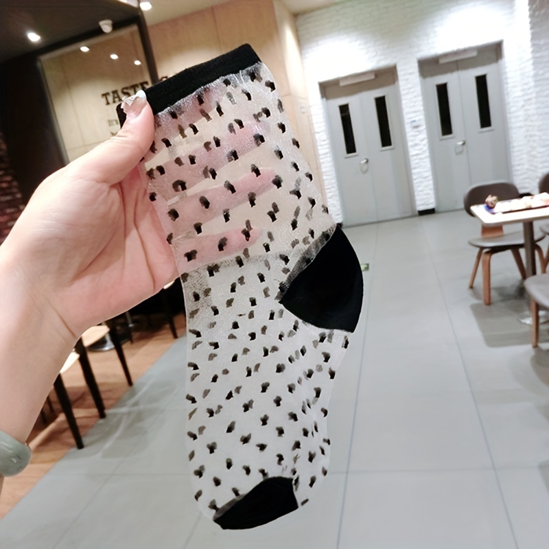Sheer Mesh Socks Lightweight Breathable Jacquard Transparent