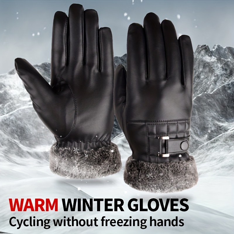 Guantes de esquí ultraligeros para hombre, guantes cálidos de PU