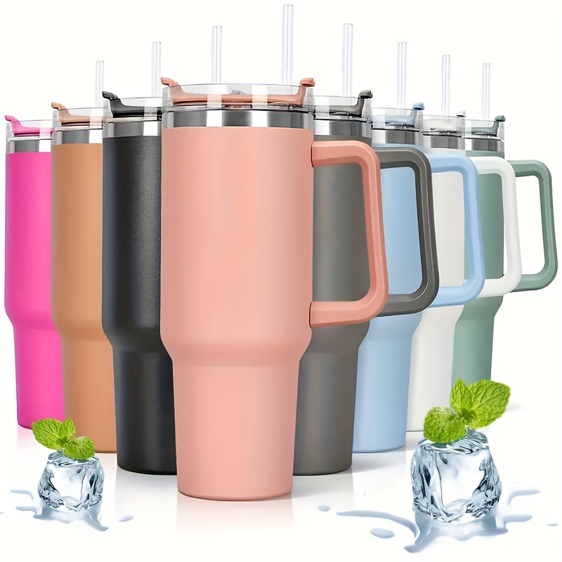 Tumbler With Handle And Straw Lid Insulated Reusable - Temu