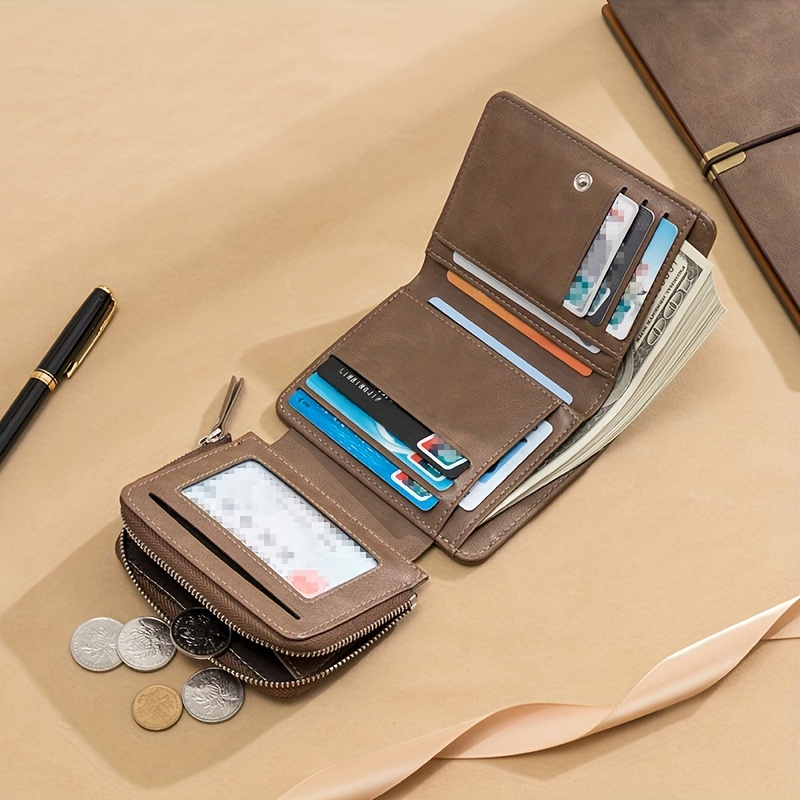 new multi function multi card card holder trifold large capacity wallet with zipper coin purse for men details 5