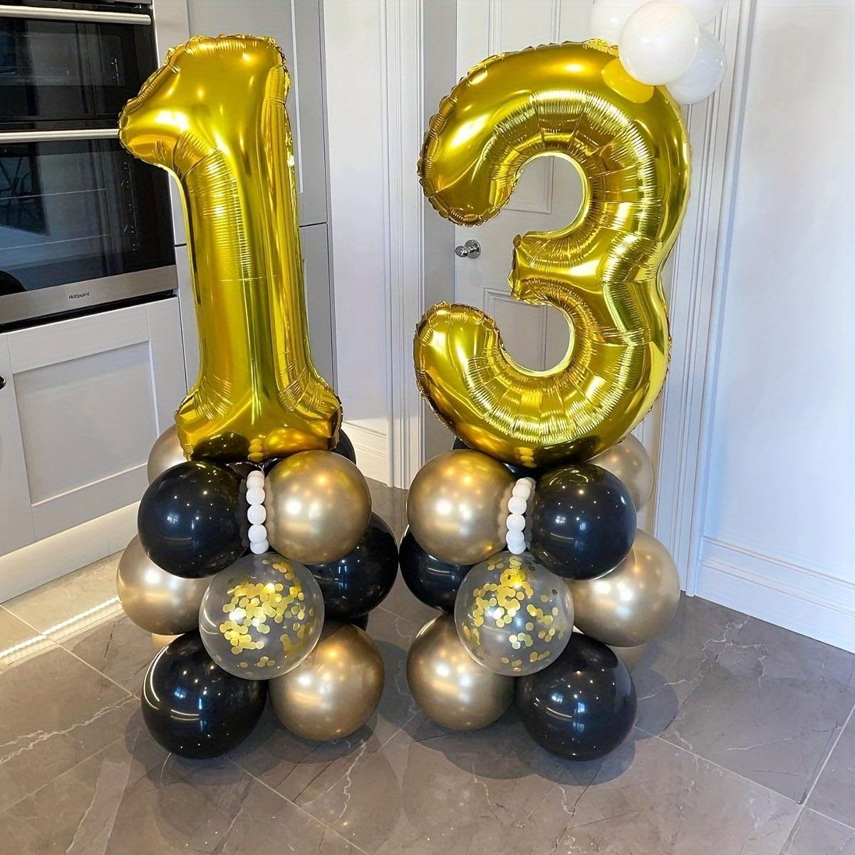 Globos de helio Mylar de aluminio gigante con 18 números dorados de 40  pulgadas - Suministros de decoración para fiestas Globos - Ideal para  fiestas de 18 cumpleaños o 18 años de