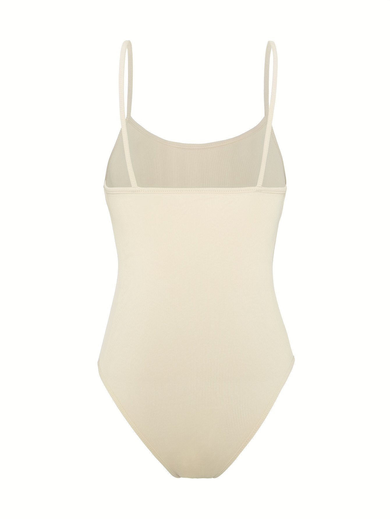 Solid Spaghetti Strap Bodysuit Casual Sleeveless Cami - Temu Canada