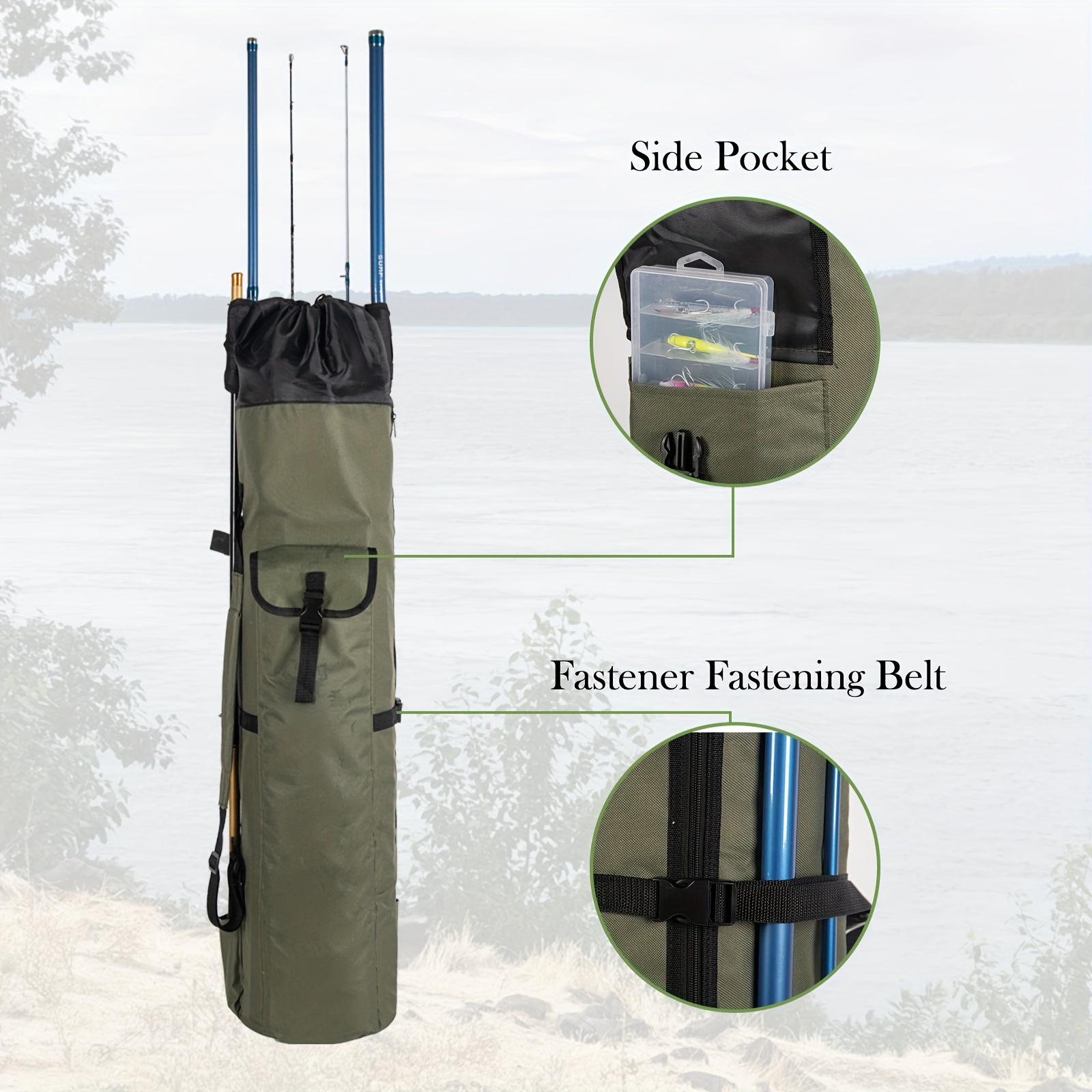 1pc * 123cm/48.4in Oxford Cloth Fishing Rod Bag - Multifunctional Fishing  Pole Travel Case, Fishing Tackle Accessories
