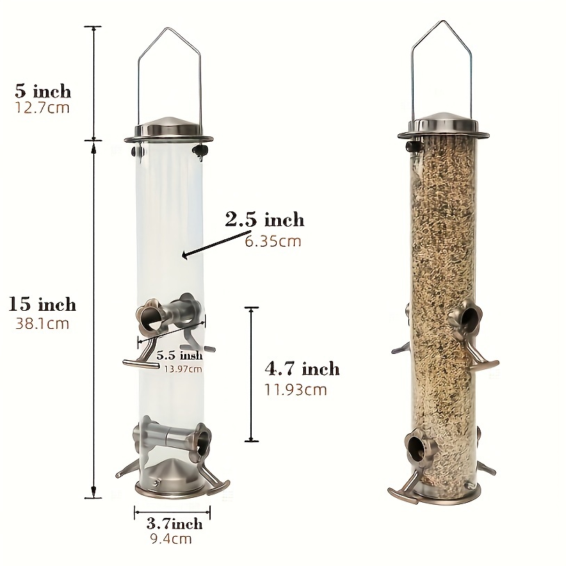 Mangeoire à Oiseaux Suspendue en Métal d'Extérieur 270ml