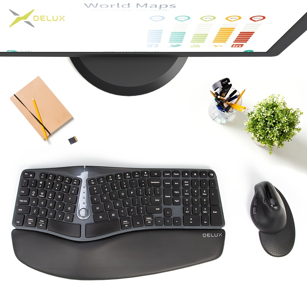 UBOTIE Teclados inalámbricos Bluetooth, coloridos y lindos teclados de  oficina con diseño de gato, portátil, tamaño compacto delgado para laptop