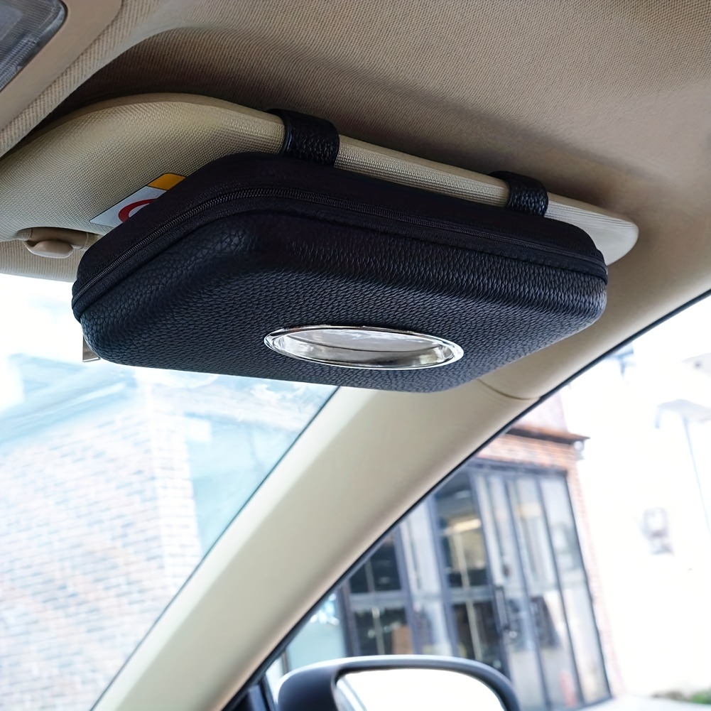 Car Tissue Box Car Suction Box Armrest Box Sun Visor Seat - Temu