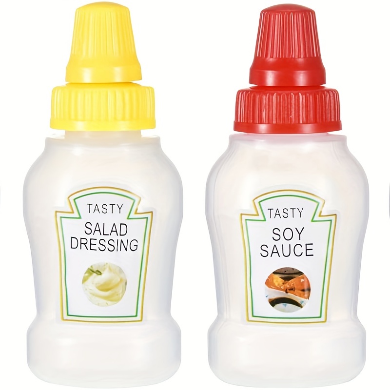 JOEBO Mini Sauce Bottle, 25ml Condiment Squeeze Bottles, Sauce Ketchup  Bottle with A Screw Cap,Empty Transparent Dispensing Bottles, Mini Airtight
