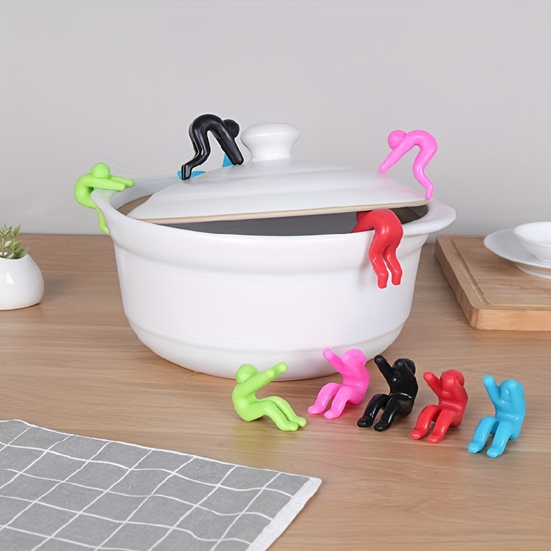 Kitchen Pot Lid Holder Silicone Funny Man Cooking No Boil Over Tool  Overflow