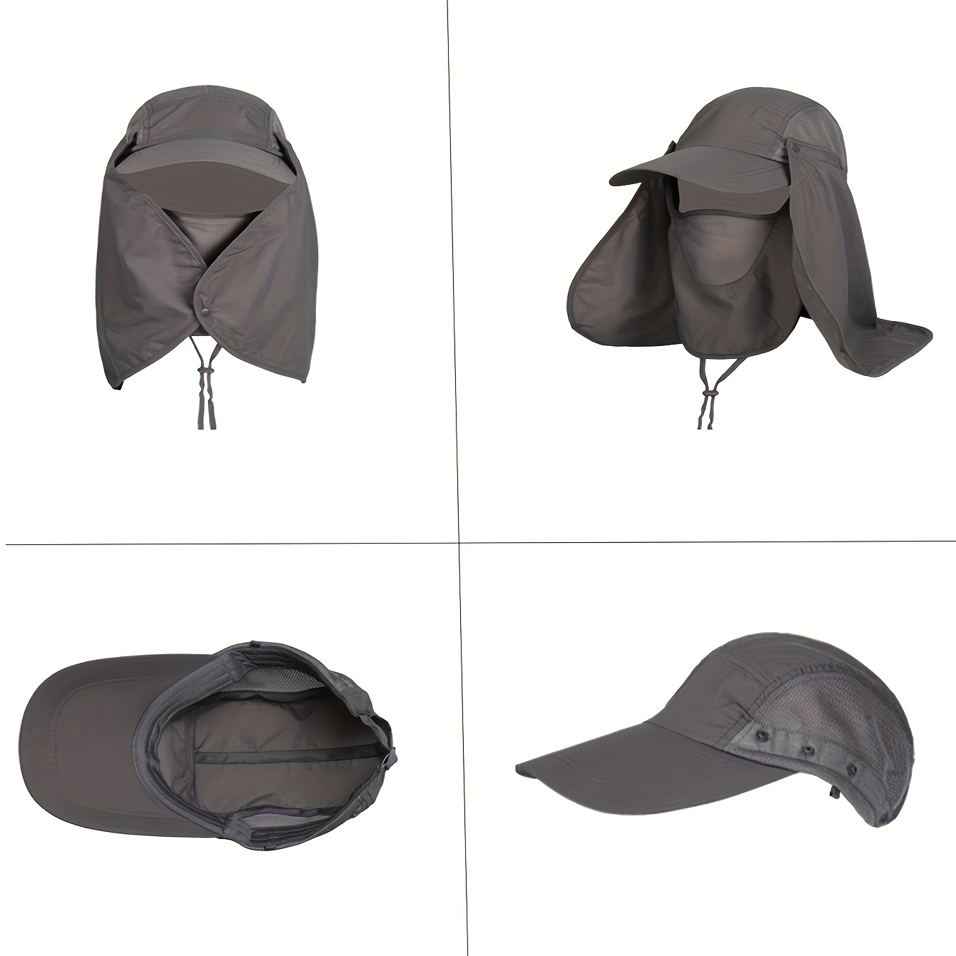 Quick Drying Sun Hat Detachable Neck Flap Breathable Mask - Temu