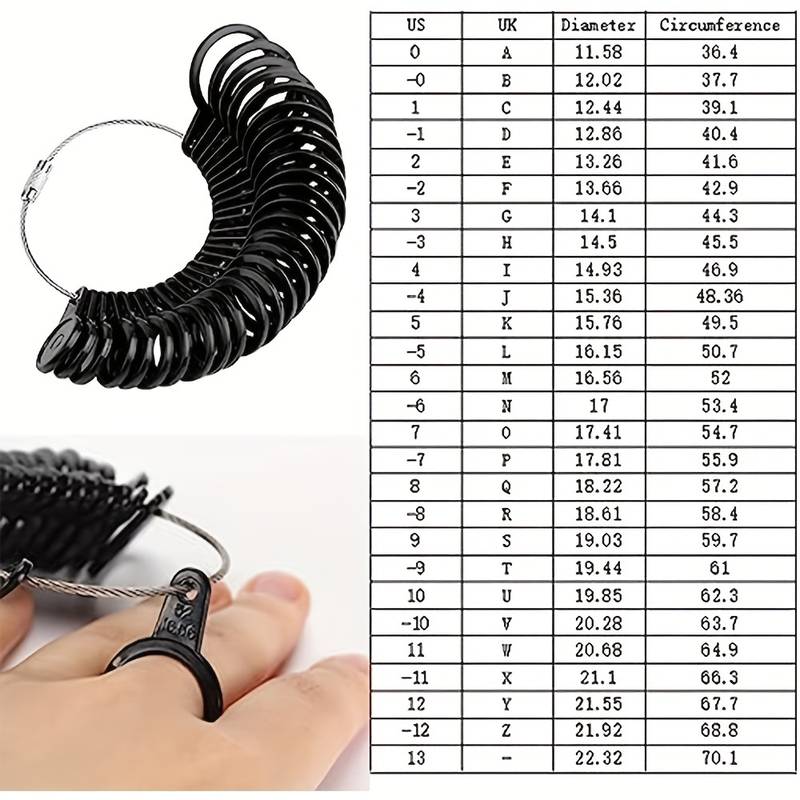 Ring Sizer Measuring Kit – Finger Measurement Scale Stick Tool For Jewelry Sizing (UK Sizes)
